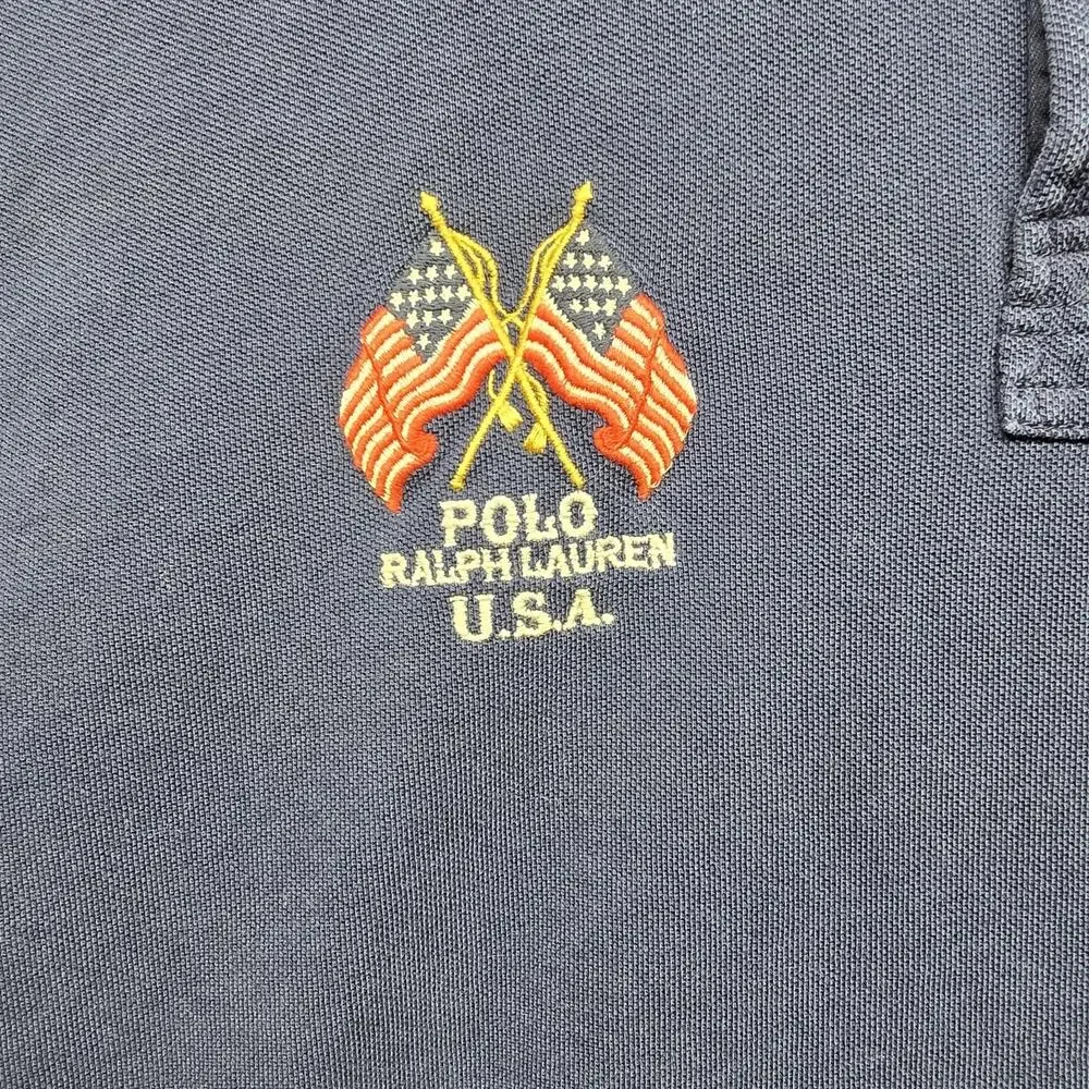 Polo Ralph Lauren‎ Shirt Mens XXL 2XL Blue Slim Fit Eagle USA New York